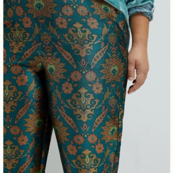 NWT Maeve Anthropologie Jacquard Trousers Ankle - Picture 3 of 6